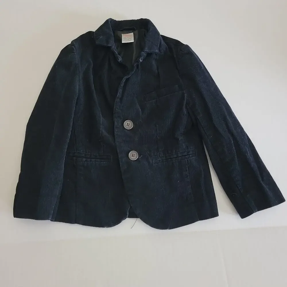 Gymboree Boys Black Corduroy Blazer Jacket - Size XS (4)